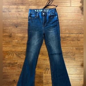 2000s Y2k back lace up flare jeans! Excellent condition! Super rare! size 1